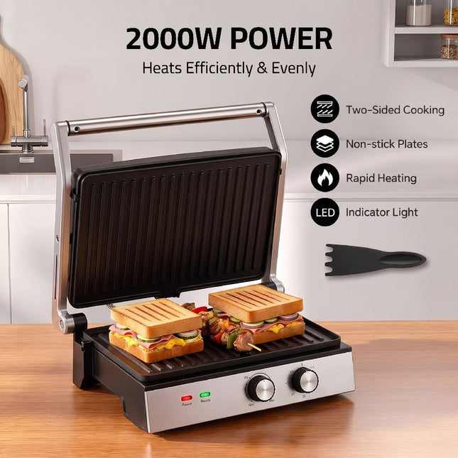 Zen 2000W Contact Grill with Timer, ZCG450ST