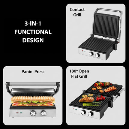 Zen 2000W Contact Grill with Timer, ZCG450ST
