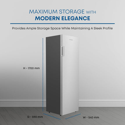 Krome Single Door Upright Freezer 270L Inox – KR-UF270IM