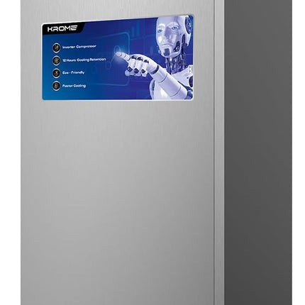 Krome Single Door Upright Freezer 270L Inox – KR-UF270IM