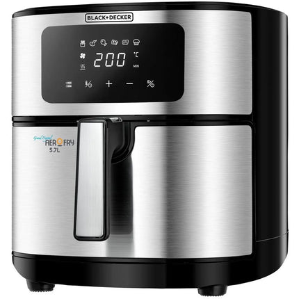 Black+Decker AerOfry 6-in-1 5.7L Digital Air Fryer, 1500W, Stainless Steel, AF7257-B5