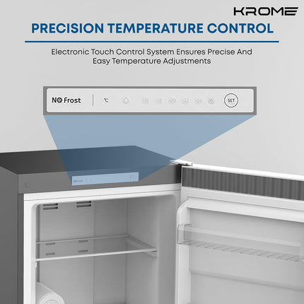 Krome Single Door Upright Freezer 270L Inox – KR-UF270IM