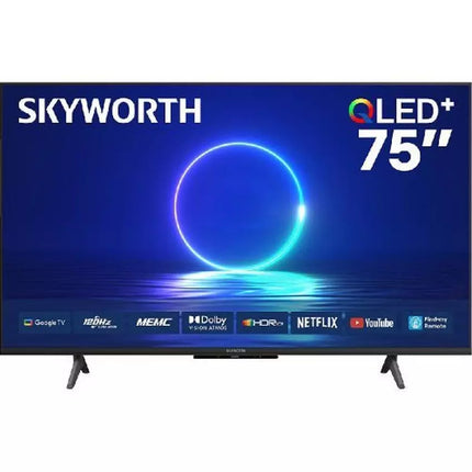 Skyworth, 75 inch, QLED Google TV, 120Hz, Dolby Vision, Black