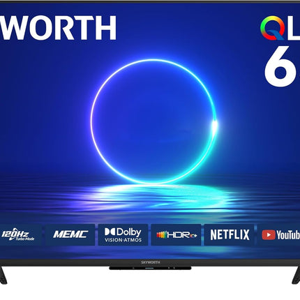 Skyworth 65-Inch QLED+ Google TV, 120Hz Refresh Rate, Model 65Q6820H, 2025