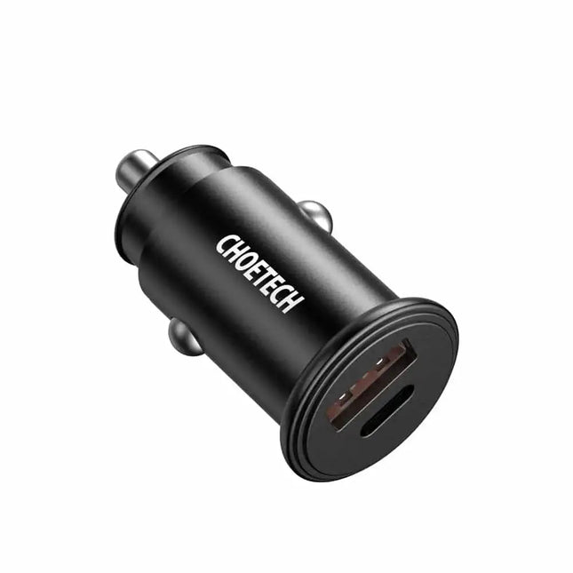 Choetech PD3.0 30W Fast Car Charger, Black, TC0006