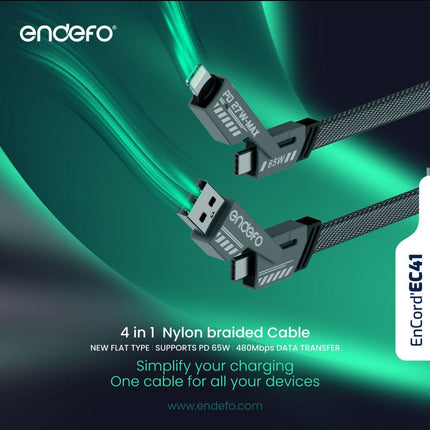 Endefo 4 in 1 Nylon braided cable, EncordEC41