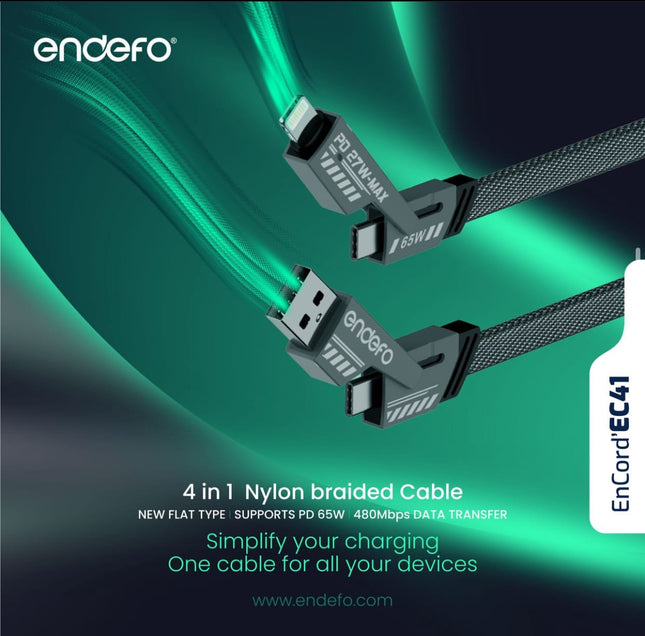 Endefo 4 in 1 Nylon braided cable, EncordEC41