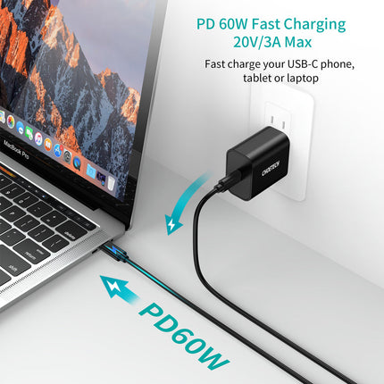 CHOETECH CC0002 1m USB-C to USB-C PVC cable black