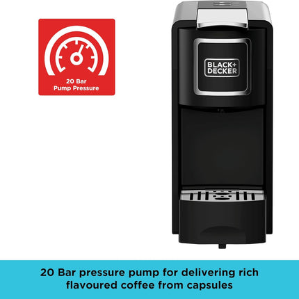 Black+Decker Capsule Coffee Machine 20 Bar, 1140W, CCM100 - view 3