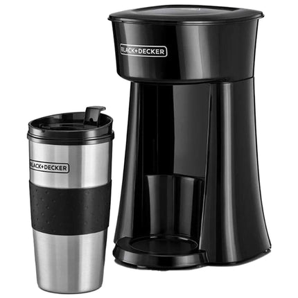 Black+Decker Single-Serve Coffee Maker with 360ml Travel Mug, 650W, DCT10