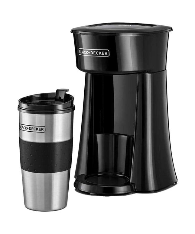 Black+Decker Single-Serve Coffee Maker with 360ml Travel Mug, 650W, DCT10