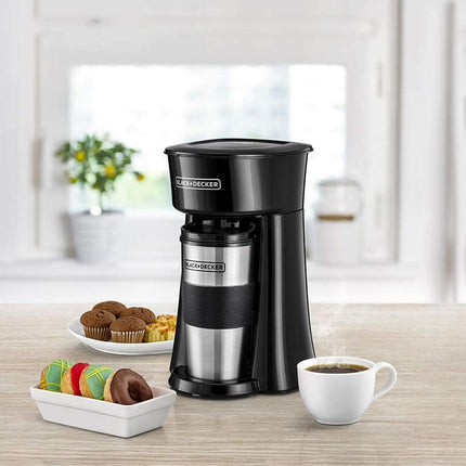 Black+Decker Single-Serve Coffee Maker with 360ml Travel Mug, 650W, DCT10 - view 4