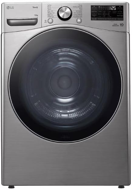 LG Front Load Dryer, 18 kg, Stainless Silver, RH18U8EVCW