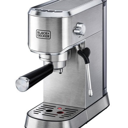 Black+Decker Espresso Coffee Machine 15 Bar, 1450W with Milk Frother, ECM150