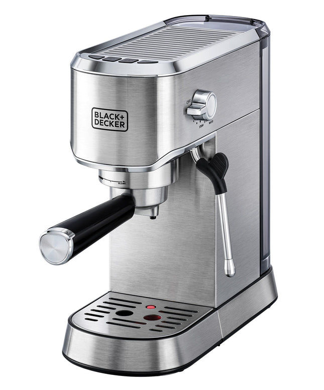 Black+Decker Espresso Coffee Machine 15 Bar, 1450W with Milk Frother, ECM150