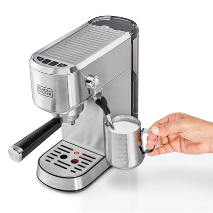 Black+Decker Espresso Coffee Machine 15 Bar, 1450W with Milk Frother, ECM150 - view 4