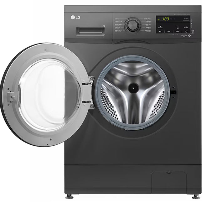 LG F2J3HYL6J Front Load Washing Machine, Black