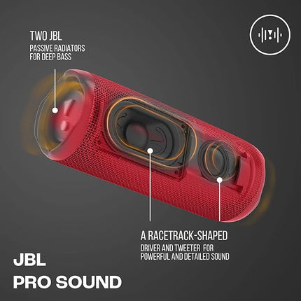 JBL Flip 6 - Portable Bluetooth Speaker, powerful sound and deep bass, IPX7 waterproof, 12 hours of playtime, JBL PartyBoost for multiple speaker pairing for home, outdoor and travel (Red)
