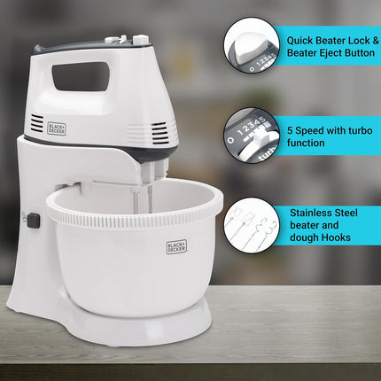 Black+Decker 300W 5-Speed Bowl & Stand Mixer, M700 - view 4