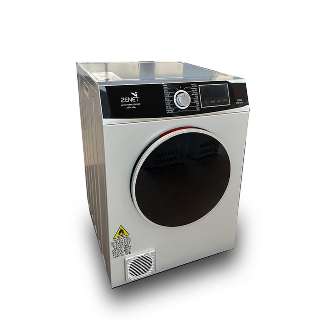 ZENET Tumble Dryer 10KG Silver Digital front Ventilation