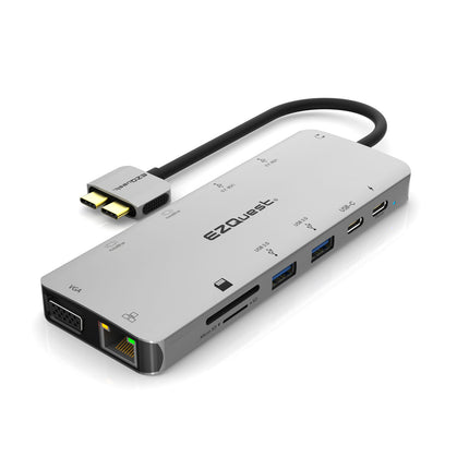 EZQuest Ultimate USB-C MultiMedia Hub Adapter 3.0 Power (13 Ports)