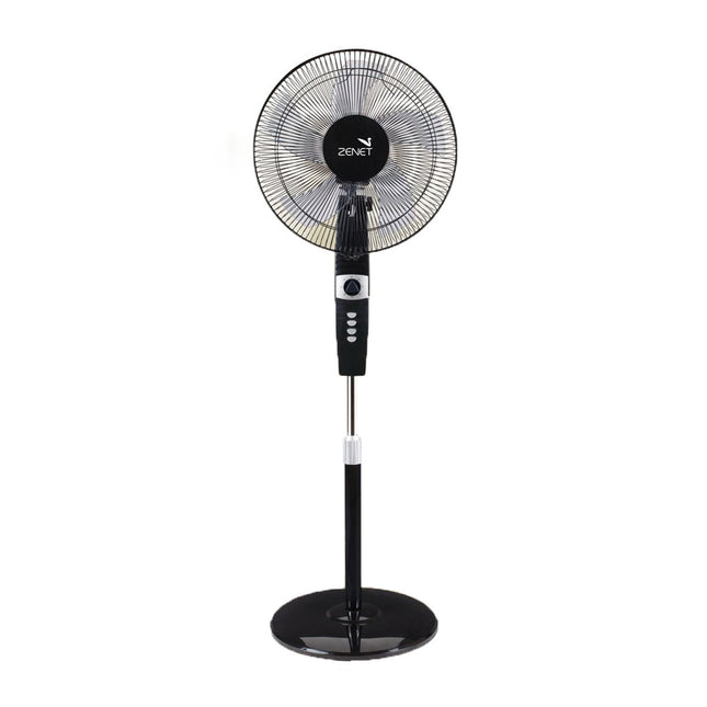 Zenet 16" Stand Fan with Remote Control, 70W, Black, Z16SF