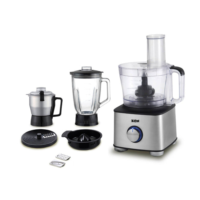 Zen 600W Multi-Function Food Processor with Blender, Grinder & Juicer, ZFR690S