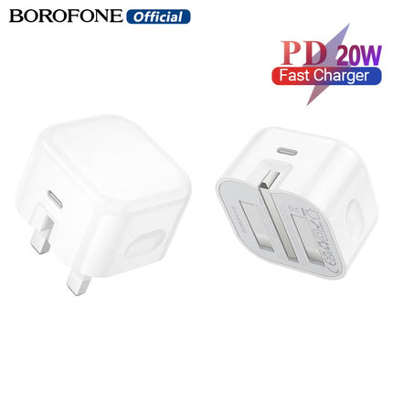 Borofone 20W USB-C PD Fast Charger, UK Plug, BA100B