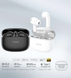 ravoz WEARABLES in Black - front view