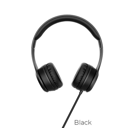HOCO W21 Graceful Charm wired on-ear headphones black
