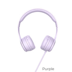 HOCO W21 Graceful Charm wired on-ear headphones purple