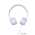 HOCO W21 Graceful Charm wired on-ear headphones purple