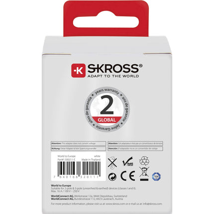 SKROSS 1.500211-E TRAVEL ADAPTER CA W TO EU