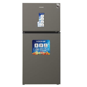 Krome KR-RFF800TI 800L Double Door No Frost Refrigerator, Dark Silver