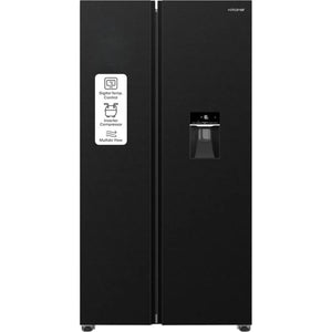 ثلاجة كروم 820 لتر باب بجانب باب أسود، KR-SBS820WIH