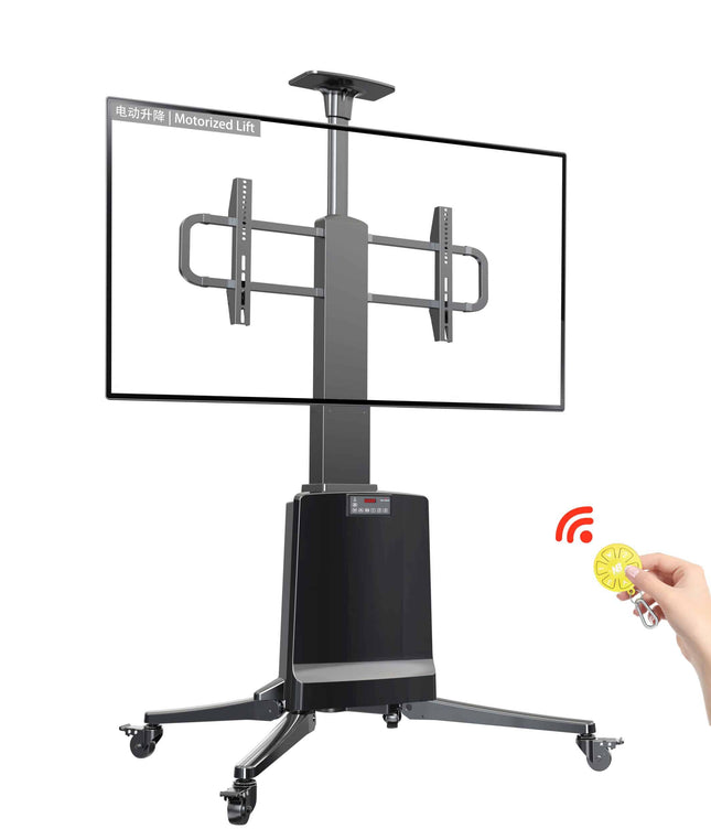 NB TW85 motorized TV cart with remote-controlled height adjustment