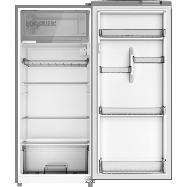 Midea MDRD268FEE50AE refrigerator - interior with shelves and chiller