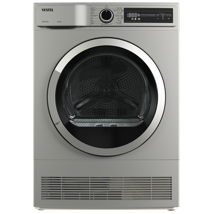 Vestel Dryer 8kg in Silver TDC8SGT2TDS - front view
