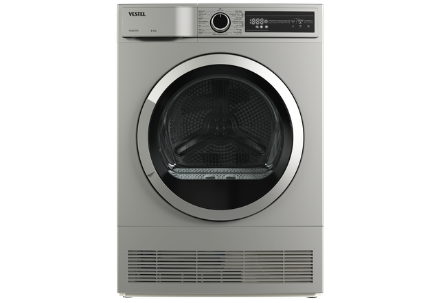 Vestel Dryer 8kg in Silver TDC8SGT2TDS - front view